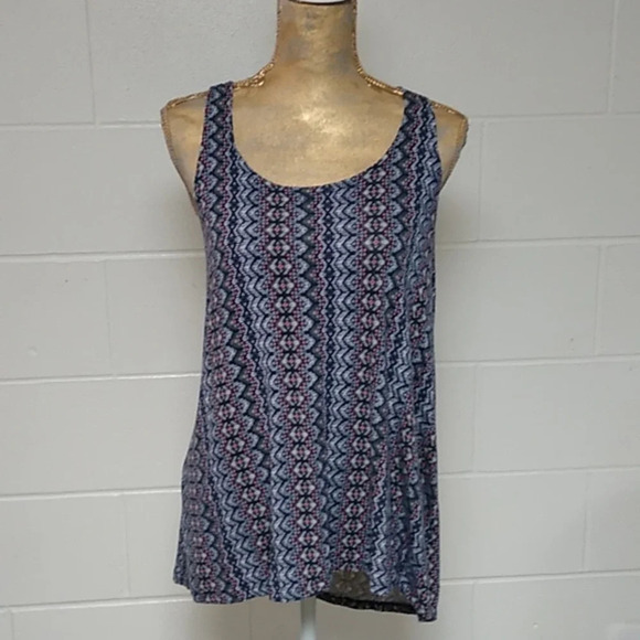 MAURICES WOVEN RACER BACK, PRINT TANK TOP, TUNIC, BEACH COVER UP, - Picture 1 of 6